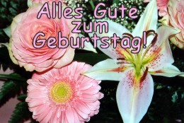 Geburtstagsgruss Blumenstrauss in pink