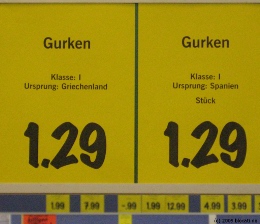 Vorschau: eine Gurke für 1.29€
