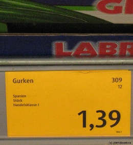 Vorschau: eine Gurke für 1.39€