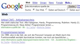 Google Site Search für informations-quelle.de